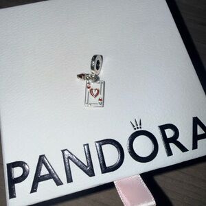 Pandora Silver Charm with Red Accents